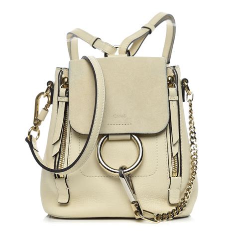 chloe faye mini backpack off white|CHLOE Suede Calfskin Mini Faye Backpack Off White.